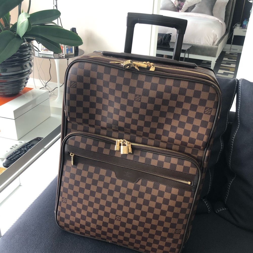 Louis Vuitton Damier Ebene Rolling Travel Bag in Brown - Picture 6 of 9